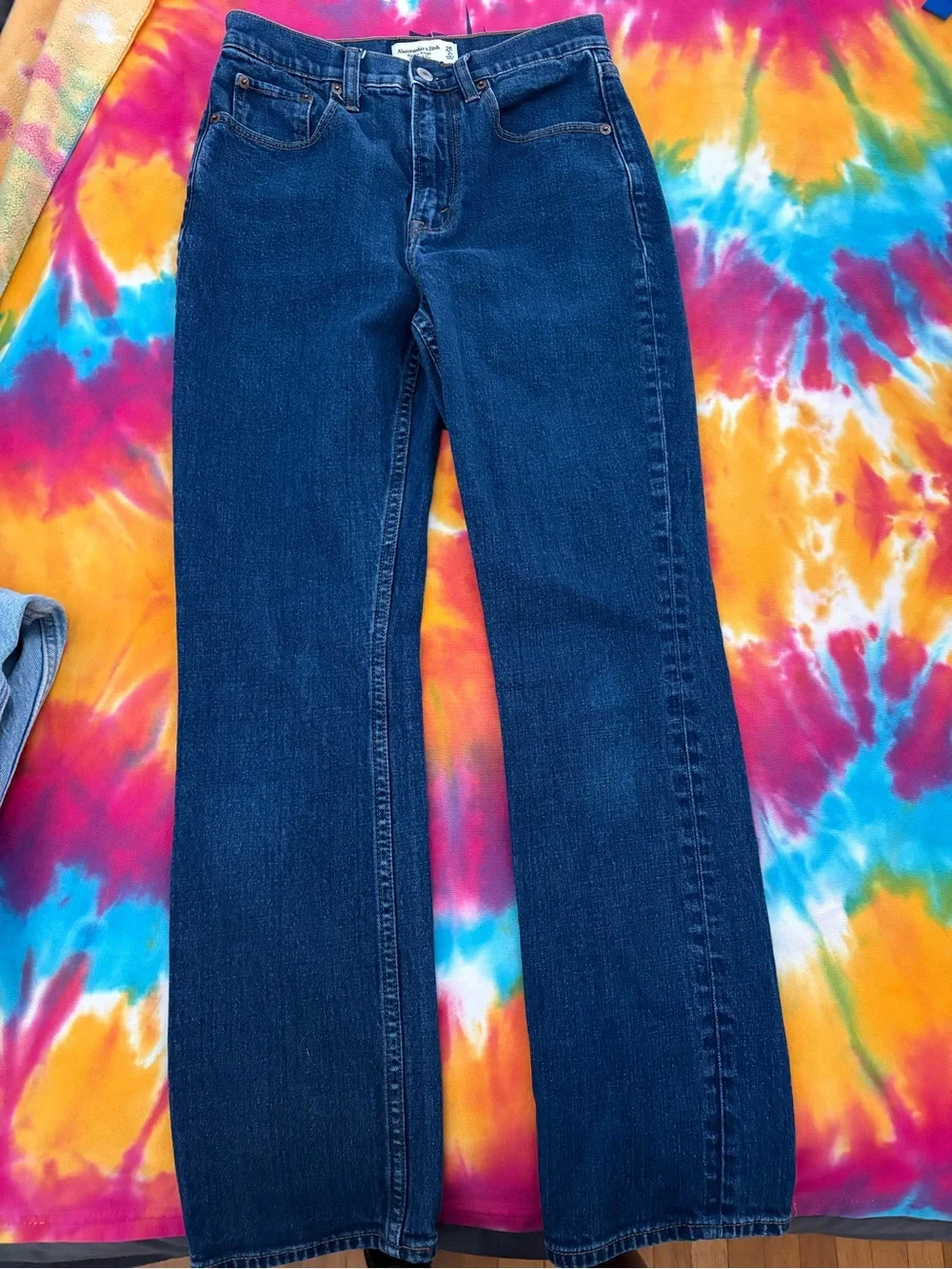 Abercrombie & fitch Blue Women's Straight-Leg Jeans ultra high rise slim 2 S